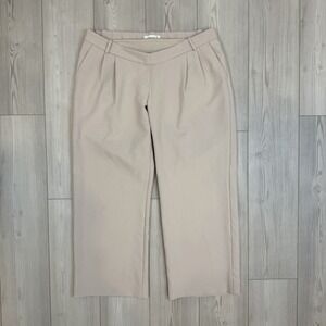 Abercrombie & Fitch 31 / 12 Maternity Wide Leg Trousers Beige Elastic Belly Band